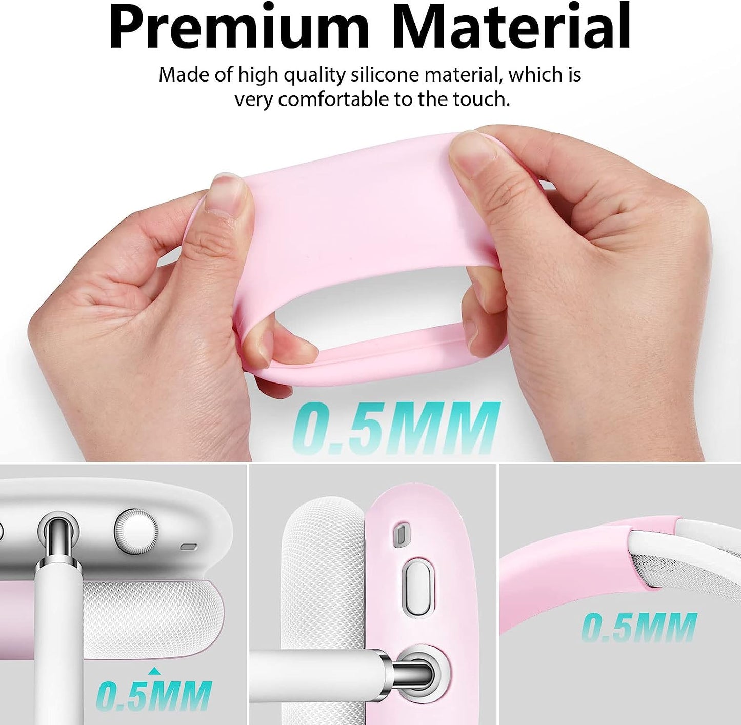 AIRSPO Airpods Max Case Cover, Silicone Case Cover for Airpods Max Headphones, Anti-Scratch Ear Pad Cover/Headband Cover for Apple Airpods Max, Airpod Max Accessories (Pink)…  AIRSPO   