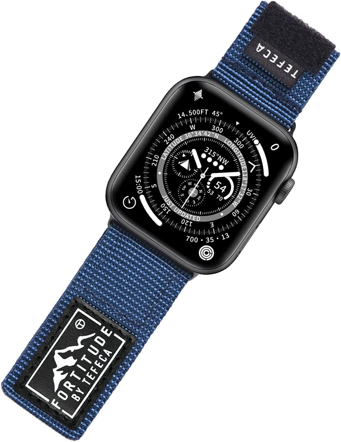 Tefeca Fortitude Series Adjustable Band for Apple Watch/Apple Watch Ultra  Tefeca Standard Wide Blue Nylon 41/40/38mm 