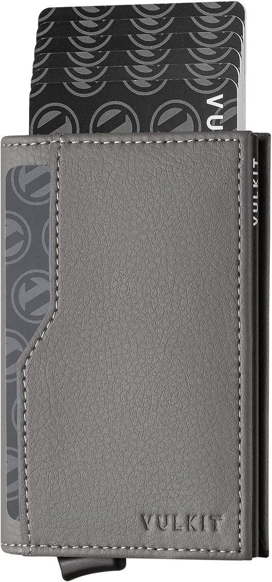 VULKIT Card Holder with ID Window Pop up Cards Slim Leather Wallet RFID Protection up to 12 Cards Card Case  VULKIT   