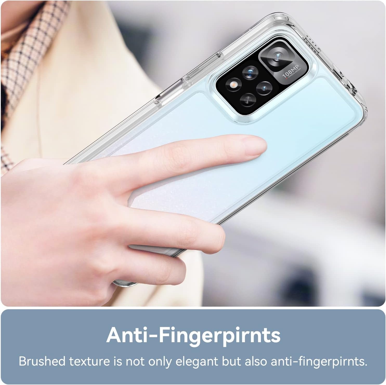 DFTCVBN Phone Case for Poco X4 NFC 5G Case, Mi 11I (India)/11I Hypercharge Case with Screen Protector, Soft Bumper with Clear Crystal PC Hard Back Shockproof Cover for Xiaomi Mi Poco X4 NFC 5G Clear  DFTCVBN   