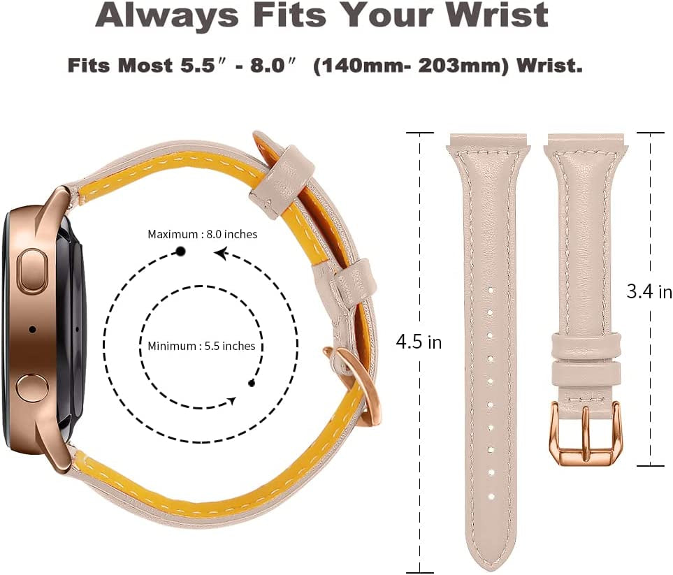 JOYOZY Leather Band Compatible with Samsung Galaxy Watch 5/4 40Mm 44Mm,Active(40Mm)/2(40Mm)(44Mm),Stylish Slim Wristband Strap for Galaxy Watch 42Mm/Samsung Galaxy Watch 4 Classic/Watch 5 Pro 45Mm  Joyozy   