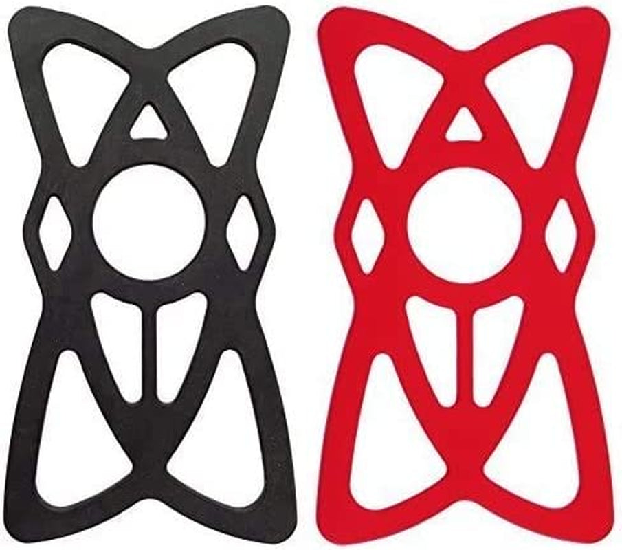 NALAKUVARA Phone Mount X Holder Grip Tether Rubber Strap Silicone Security Bands - Universal Motorcycle Bike Phone Mount Accessories Replacement Parts - Elastic X Web Grip (2 Black & 2 Red) 4 Pack  NALAKUVARA   