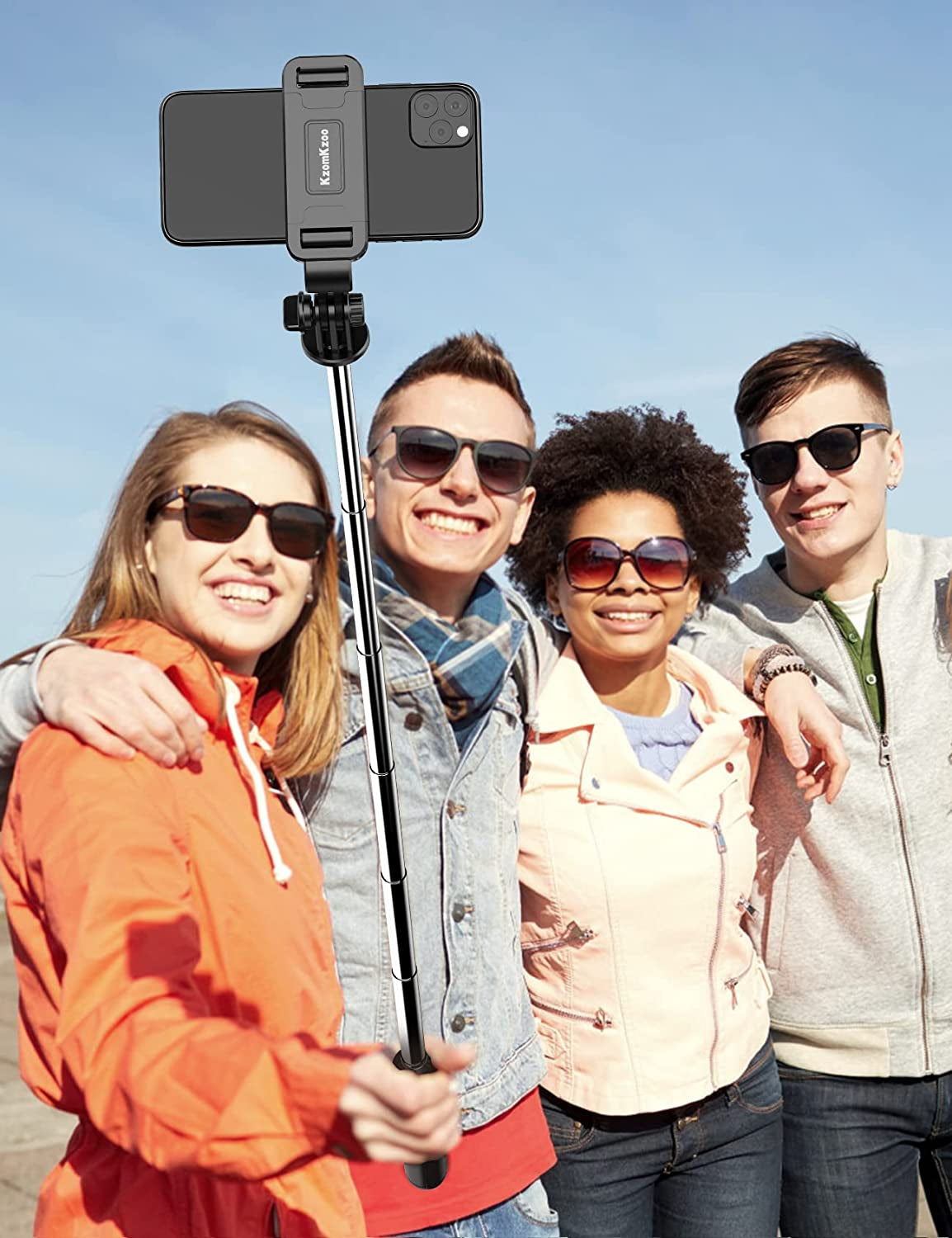 Selfie Stick Tripod with Detachable Wireless Remote, 4 in 1 Extendable Portable Selfie Stick & Phone Tripod Stand Compatible with Gopro, Iphone/Samsung/Huawei, Etc.  kzomKzoo   