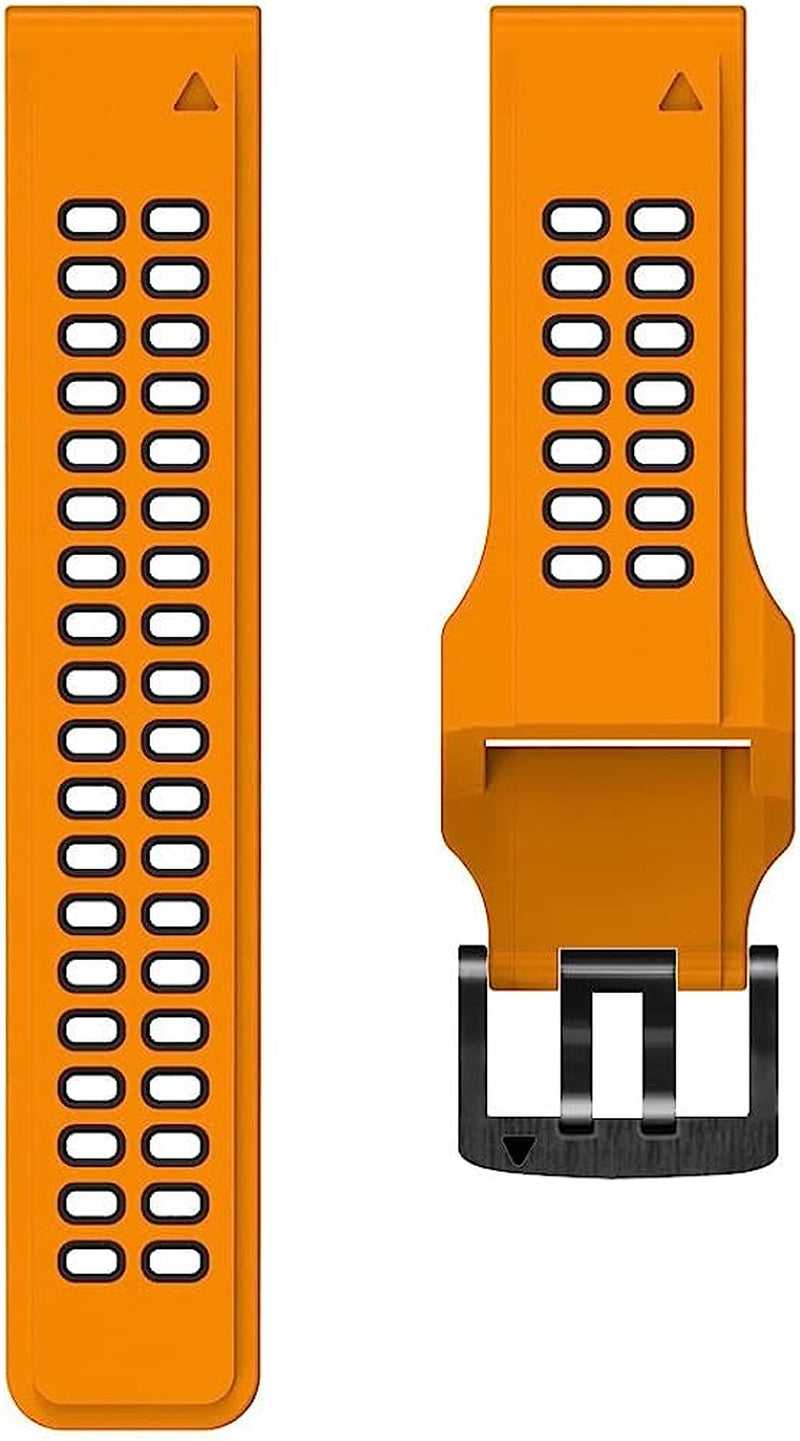 REYDA Silicone Band Compatible for Garmin Fenix 7/6/6 Pro/5/5 Plus, Soft Breathable Silicone Metal Bracelet Sport Wristband Replacement Band for Garmin Forerunner 935/945/955/965/Approach S60/S62  REYDA   