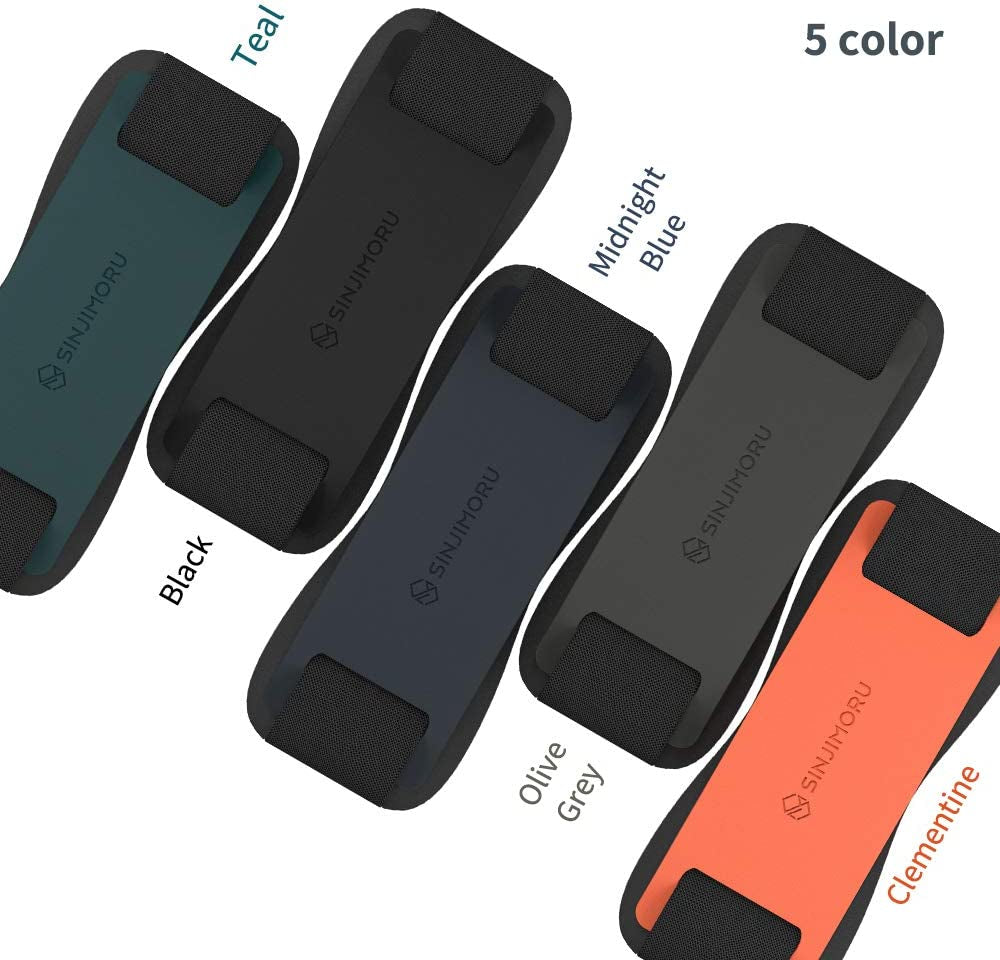 Sinjimoru Silicone Mobile Phone Grip with Stand, Cell Phone Stand for Desk & Secure Iphone Holder Strap for All Smartphone. Sinji Grip Silicone Black  Sinjimoru Co., Ltd   