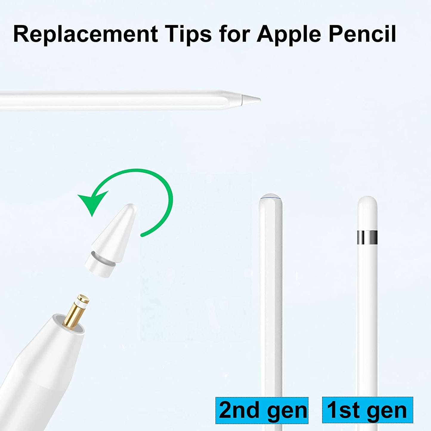 4 Pack Replacement Tips Compatible with Apple Pencil 2 Gen Ipad Pro Pencil - Ipencil Nib for Ipad Pencil 1 St/Pencil 2 Gen White  Isvo   