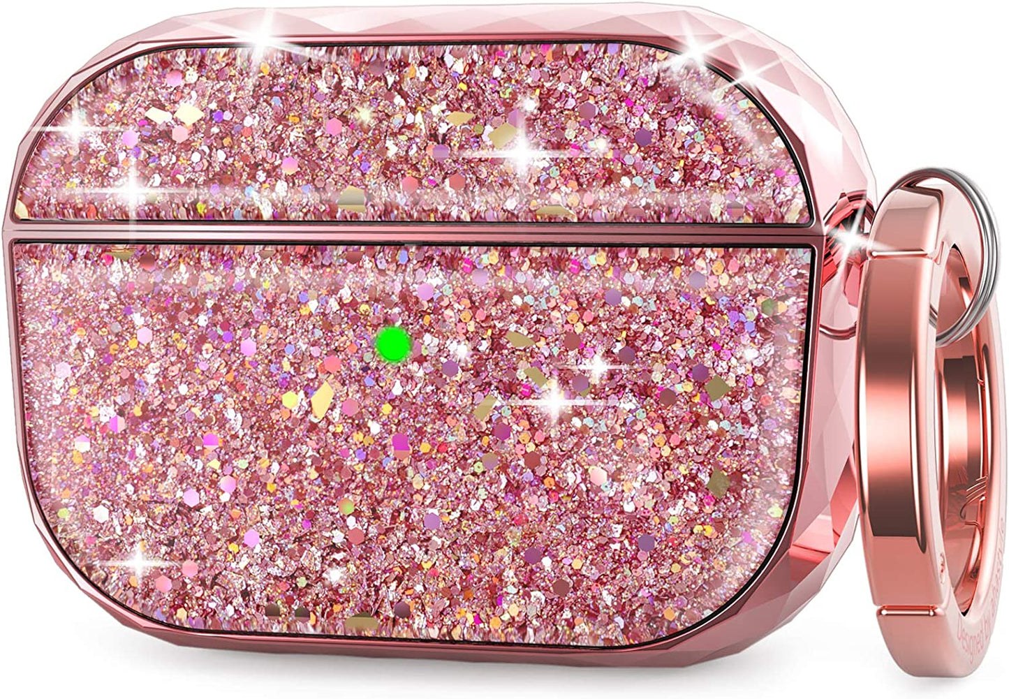 Ahastyle Airpods Pro Case Cover for Women Girls, Luxury Glossy Hard Shell Case Cover Accessories Compatible with Apple Airpods Pro Charging Case (Rose Gold)  AHASTYLE   