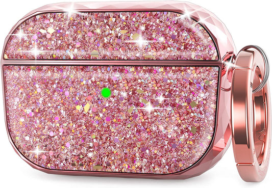 Ahastyle Airpods Pro Case Cover for Women Girls, Luxury Glossy Hard Shell Case Cover Accessories Compatible with Apple Airpods Pro Charging Case (Rose Gold)  AHASTYLE   