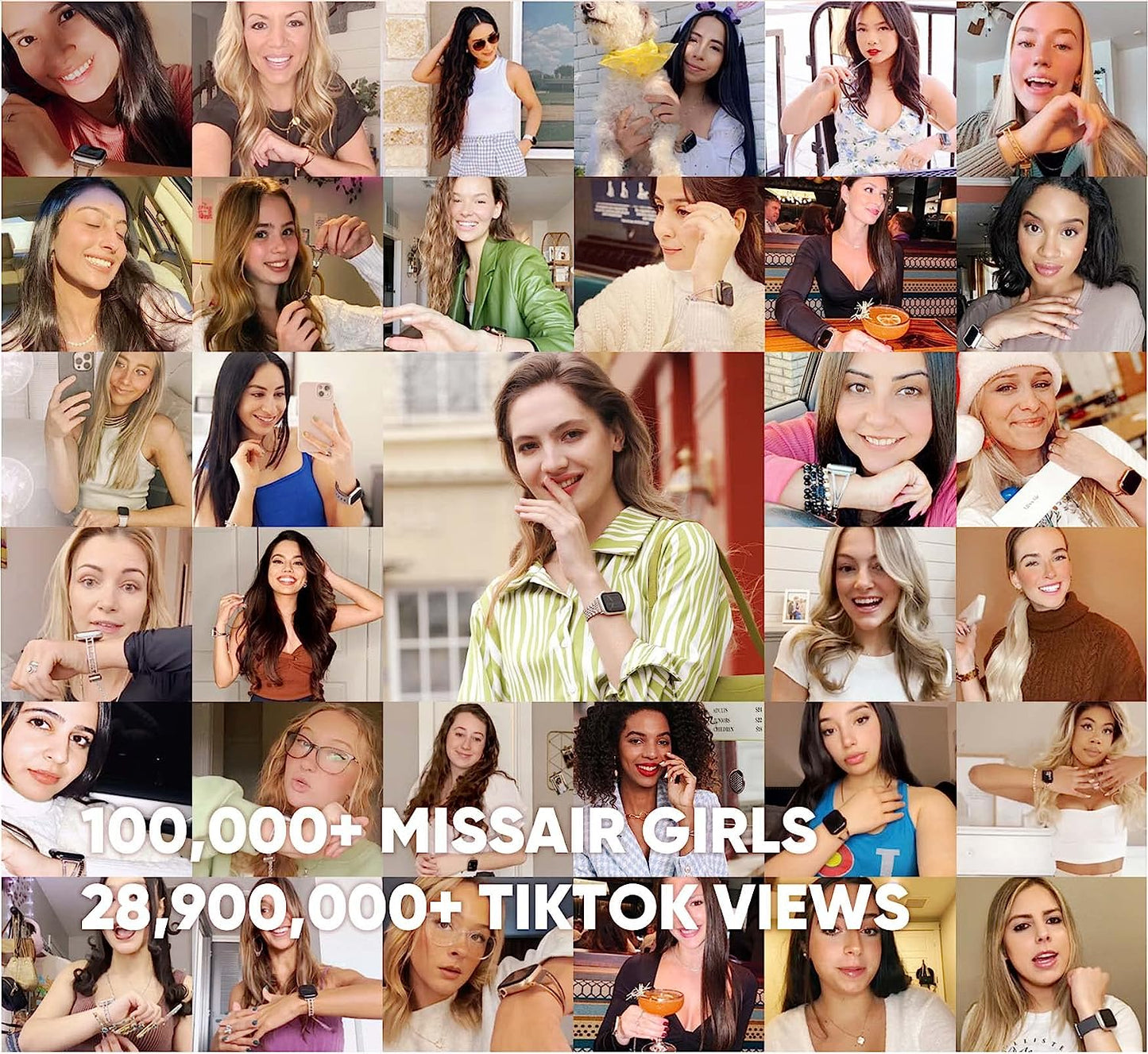 Missair Compatible with Apple Watch Band 38Mm 40Mm 41Mm 42Mm 44Mm 45Mm Series 8 7 6 5 4 3 2 1 SE, Women Diamond Bling Bracelet Jewelry Metal Replacement Wristband Strap for Iwatch  Missair   