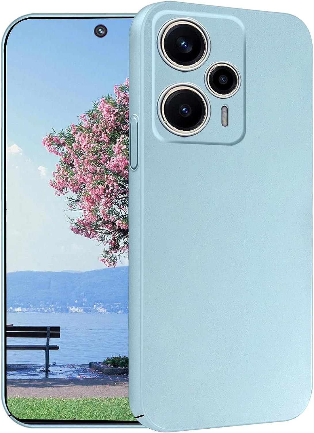 Yarxiawin for Xiaomi Poco F5 Case Shockproof Pink, Xiaomi Poco F5 Phone Case Thin Hard PC Anti-Fingerprint Xiaomi Redmi Note 12 Turbo Cover with Ultimate Delicate Touch Feeling (White)  Yarxiawin Blue  