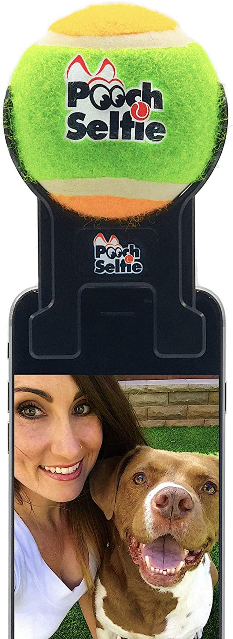 Pooch Selfie: Cell Phone Dog Universal Selfie Stick, Dog Training, Tennis Ball for Dogs Photos, Pet Selfie Tool Get Your Pooches Attention (AS SEEN on Shark Tank) - Green  Clever Dog Products LLC   