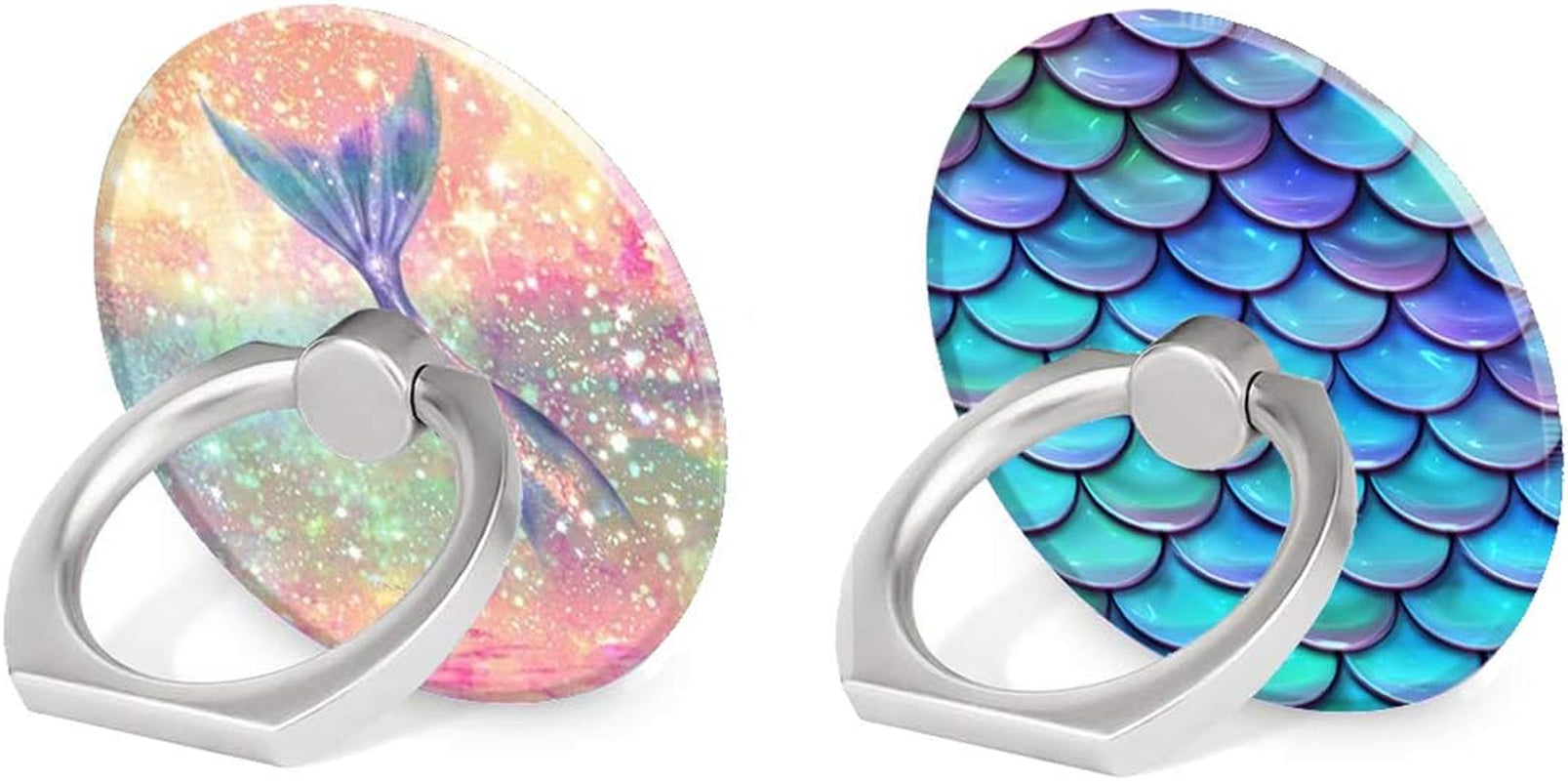 BYBART Phone Ring Holder, 2PCS Metal 360° Rotation Phone Grip Kickstand Universal Finger Ring Stand Compatible with All Smartphone Tablet - Purple Lotus Flower  BYBART 9  