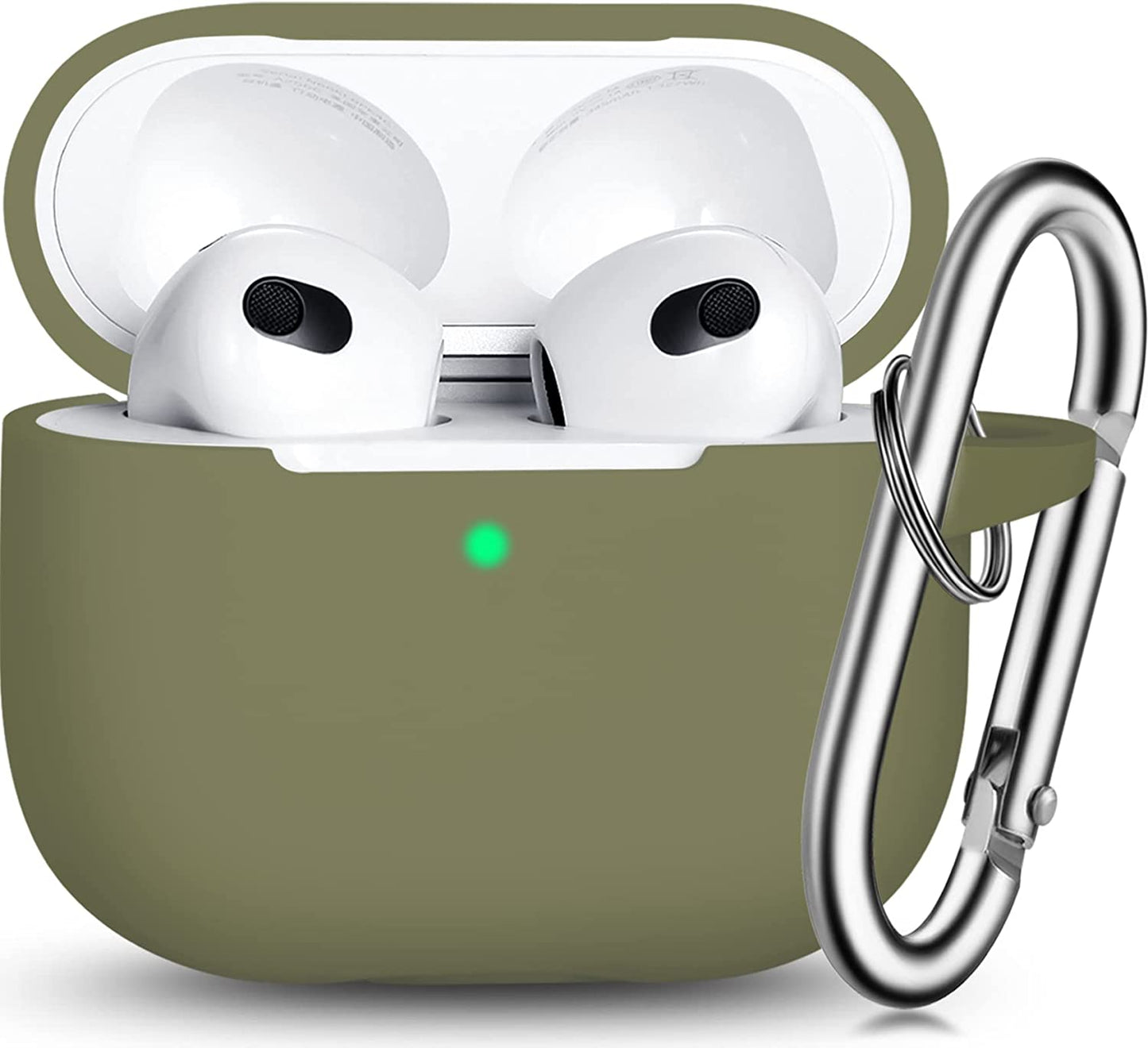 R-Fun Airpods 3 Case Cover, Silicone Protective Accessories Skin with Keychain Compatible with Apple Airpod 3Rd Generation a Black  R-fun   