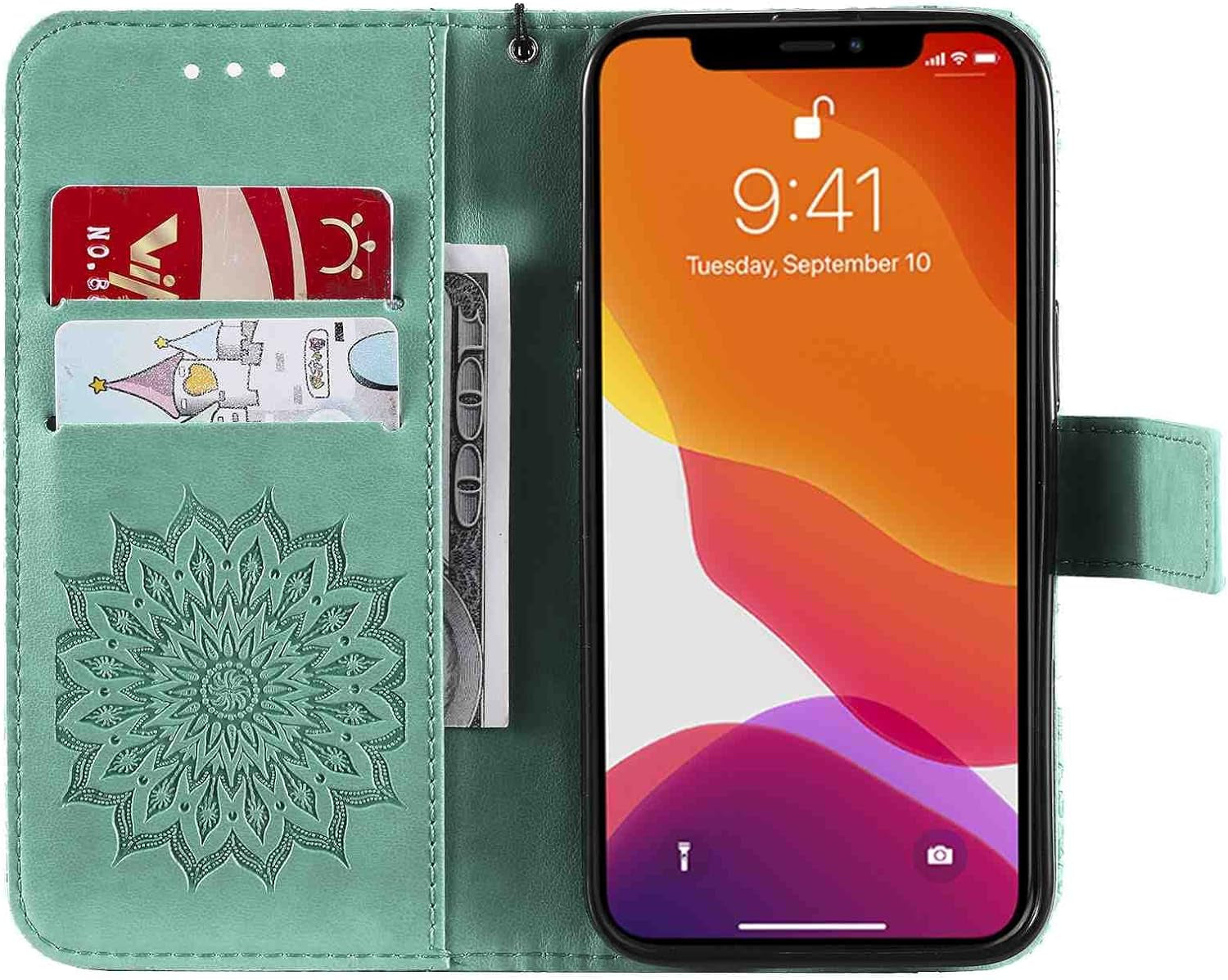 Fansipro Phone Cover Wallet Folio Case for LG G6, Premium PU Leather Slim Fit Cover for LG G6, 2 Card Slots, Exact Fitting, Green  Fansipro   