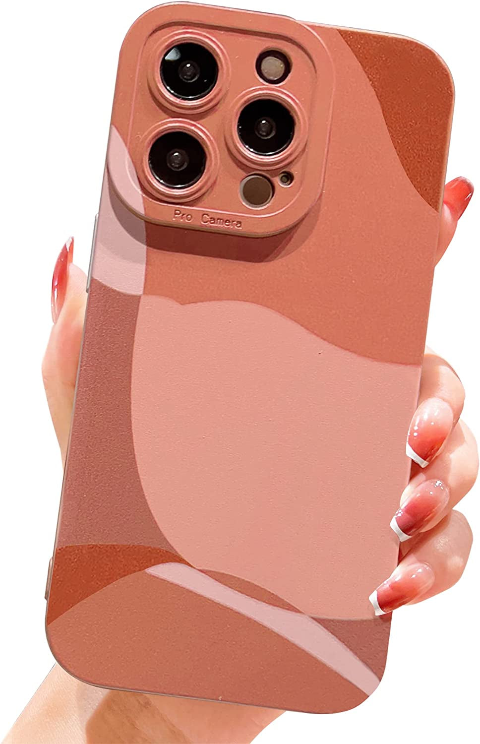 YKCZL Compatible with Iphone 14 Pro Case(No Fit Iphone 14 Pro Max 6.7 Inch), Cute Painted Art Heart Pattern Full Camera Lens Protective Slim Soft Shockproof Phone Case for Women Girls-Dark Blue  YKCZL Brown  