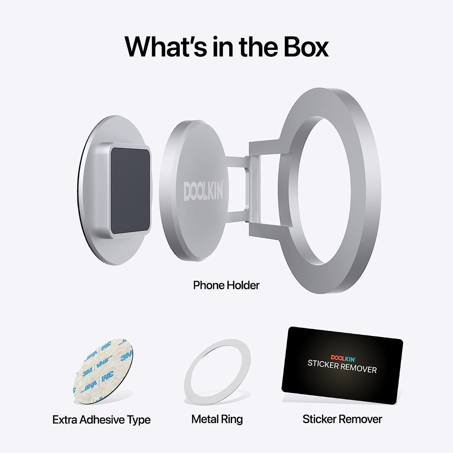 Doolkin® Pro Mount, Phone Holder for Laptop and Car, Cell Phone Magnetic Holder, Universal Adjustable Phone Mount Stand, Foldable Laptop Side Mount Clip, Laptop Phone Mount Holder (Silver)  Doolkin   