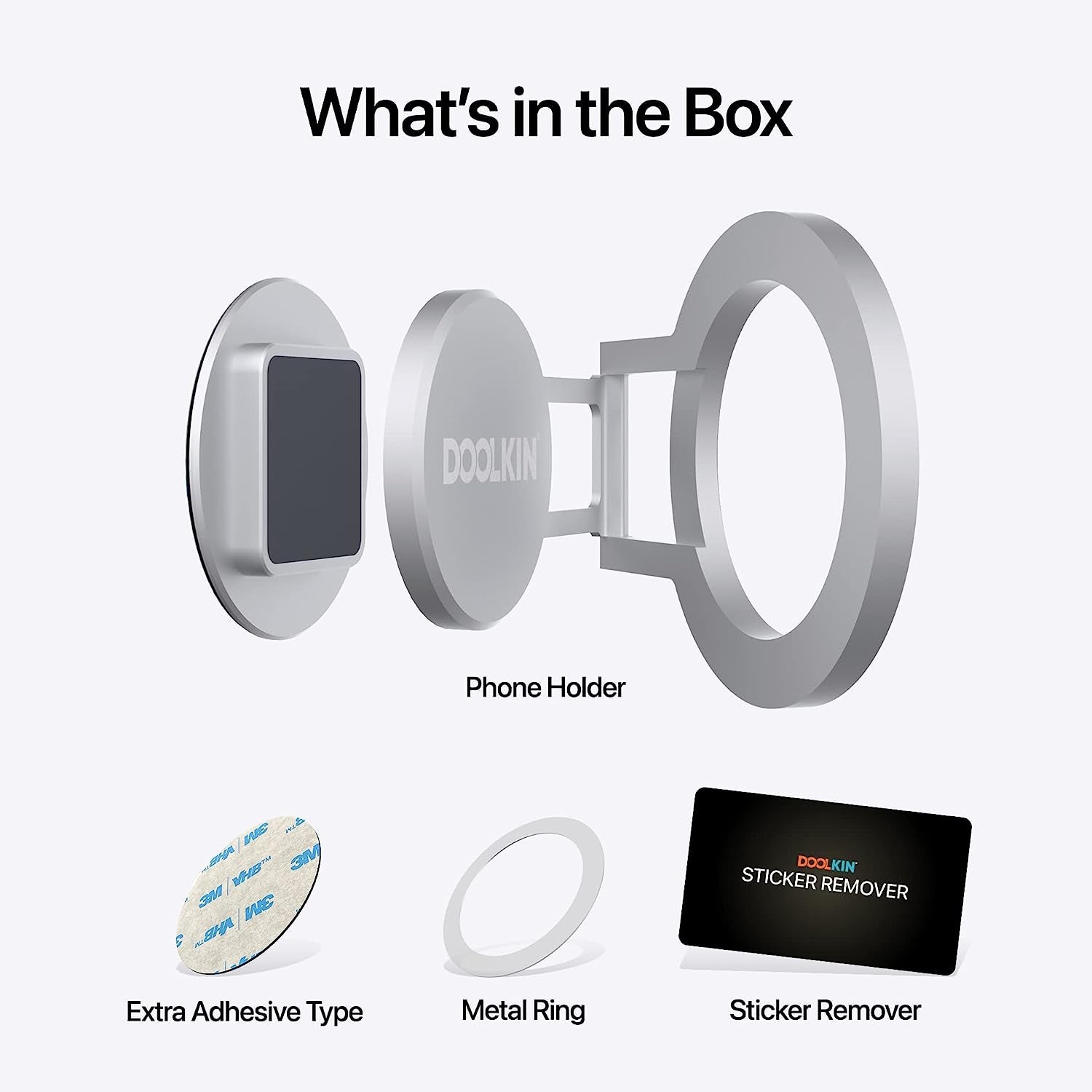 Doolkin® Pro Mount, Phone Holder for Laptop and Car, Cell Phone Magnetic Holder, Universal Adjustable Phone Mount Stand, Foldable Laptop Side Mount Clip, Laptop Phone Mount Holder (Silver)  Doolkin   