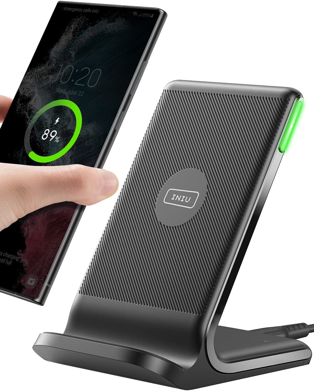 INIU Wireless Charger, 15W Fast Wireless Charging Station with Sleep-Friendly Adaptive Light Compatible with Iphone 14 13 12 Pro XR XS 8 plus Samsung Galaxy S23 S22 S21 S20 Note 20 10 Google LG Etc  Shenzhen Topstar Industry Co.,Ltd.   
