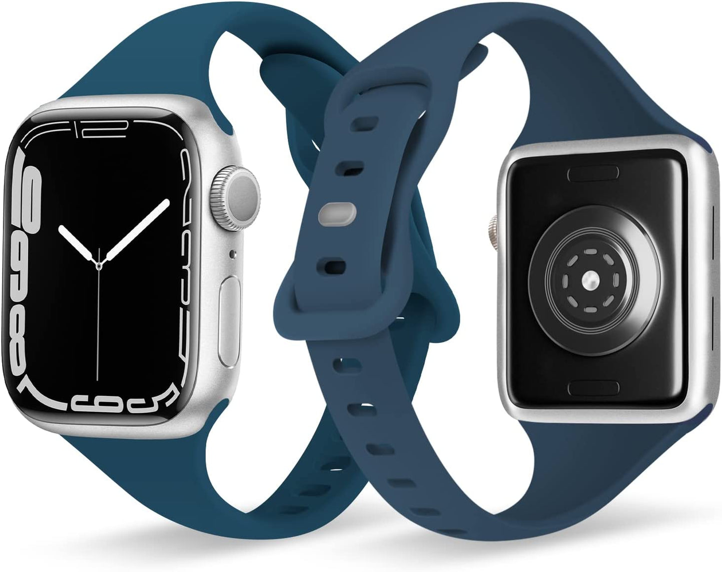 Oribox Compatible with Apple Watch Bands 41Mm 40Mm 38Mm, Soft Silicone Sports Wristband for Iwatch Series SE 8 7 6 5 4 3 2 1 for Women Men  ORIbox Sweet Blue 42MM/44MM/45MM 