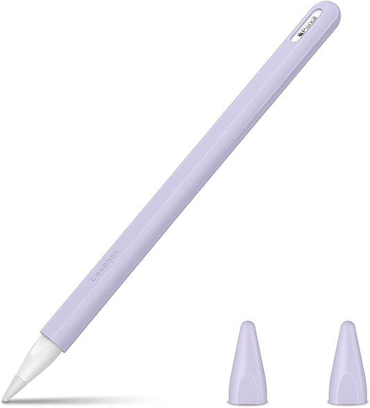 Fintie Silicone Sleeve for Apple Pencil 2Nd Generation, Light Pen Skin Case Cover Soft Protective Pencil Grip Holder with 2 Nib Covers Accessories, Lilac Purple  FINTIE   
