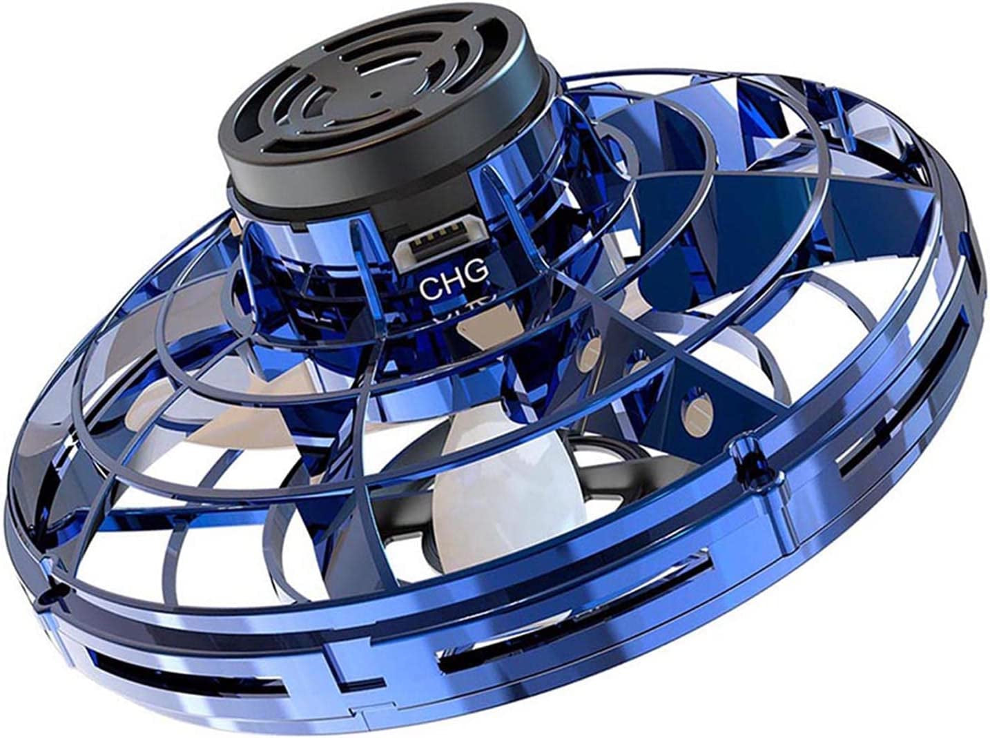 Taosmart Ifly Flying Spinner Mini Drone UFO Toy for Kids Hand Controlled Operated Ball Popular Gift Spinning and Fly like Boomerang with Led Light Dark  Taosmart Blue  