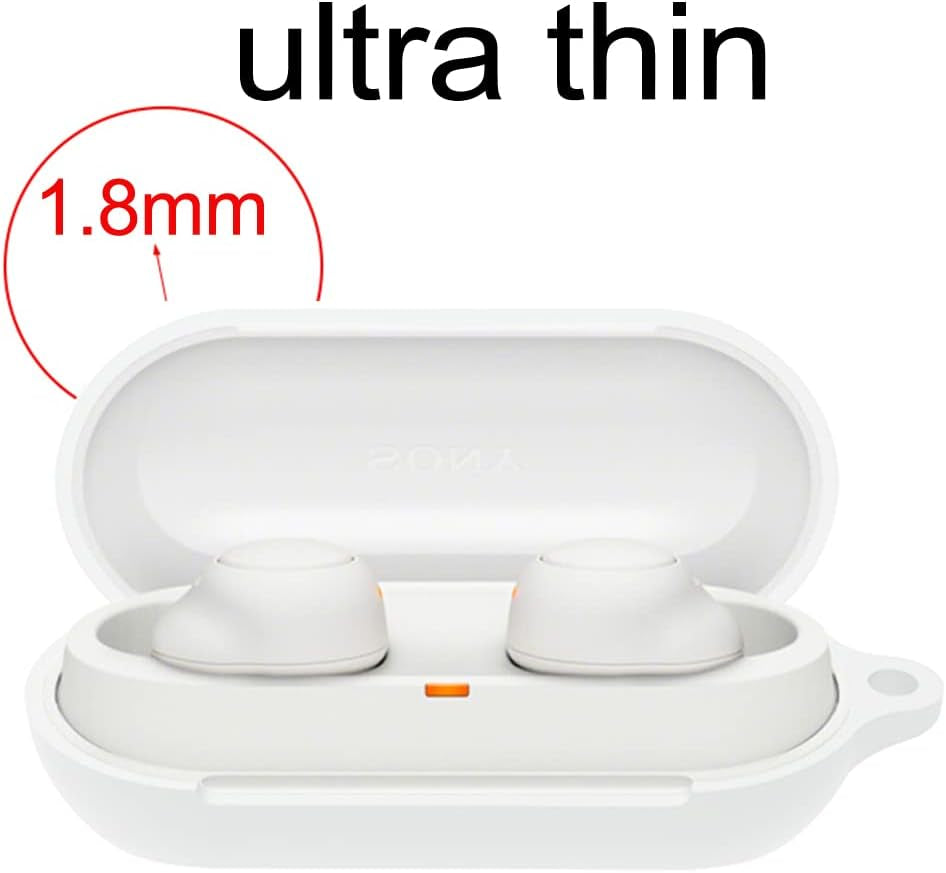 Accdeny Compatible for Sony WF-C500 Headphone Case, [Supports Wireless Charging] [Shockproof Protective Case] Silicone Headphone Case (Black-White)  Accdeny   