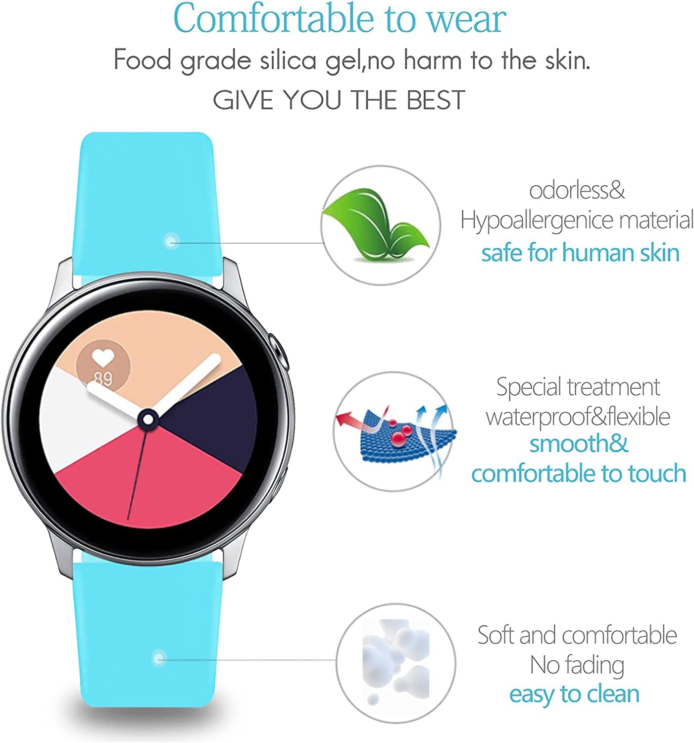 12 Pack Silicone Bands Compatible with Samsung Galaxy Watch Active 2 / Active 40Mm 44Mm / Galaxy Watch 5 & 5 Pro/Watch 4 & 3 41MM / 42Mm,Gear S2 Classic/Gear Sports (20Mm)(Silver Buckle)  EverAct   