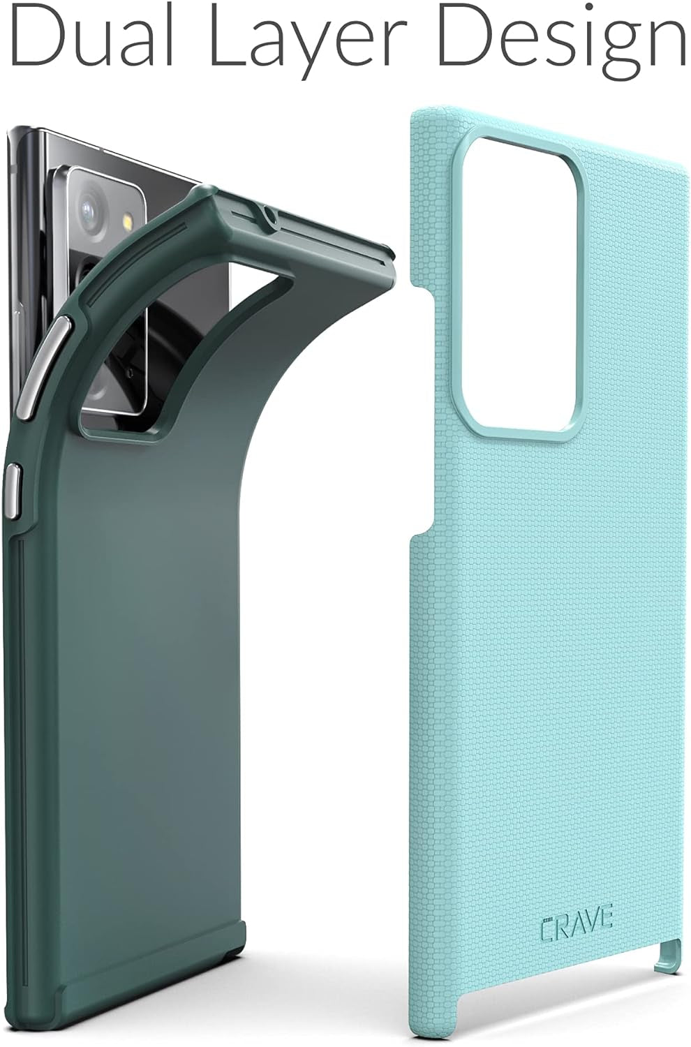 Crave Dual Guard for Galaxy Note 20 Ultra Case, Shockproof Protection Dual Layer Case for Samsung Galaxy Note 20 Ultra - Aqua  Crave   
