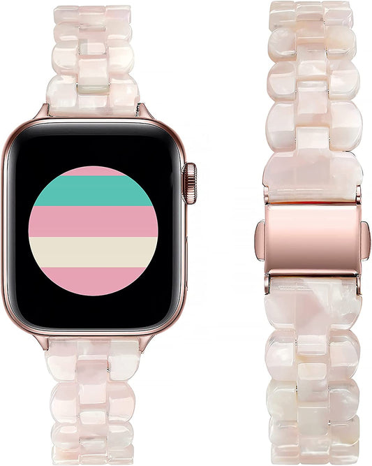 Secbolt Band Compatible with Apple Watch Band 38Mm 40Mm 41Mm 42Mm 44Mm 45Mm Women, Slim Resin Bracelet for Iwatch Series 8/7/6/5/4/3/2/1/SE  Secbolt   