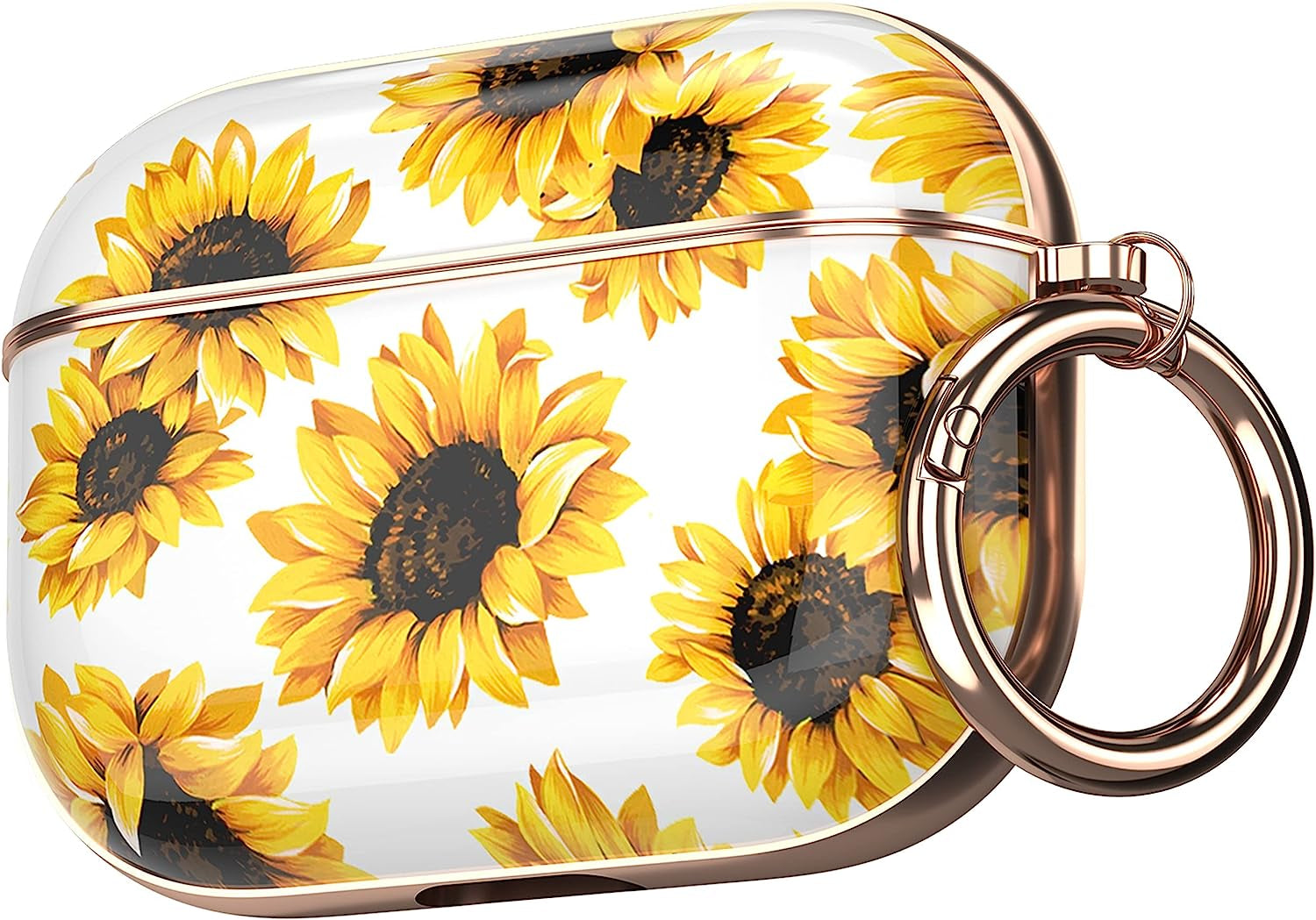 Maxjoy Compatible Airpods Pro Case Cover, Leopard Print Air Pod Pro Case Cute Protective Hard Ipod Pro Cover for Women Men with Keychain Designed for Airpods Pro Charging Case 2019  Maxjoy Yellow  