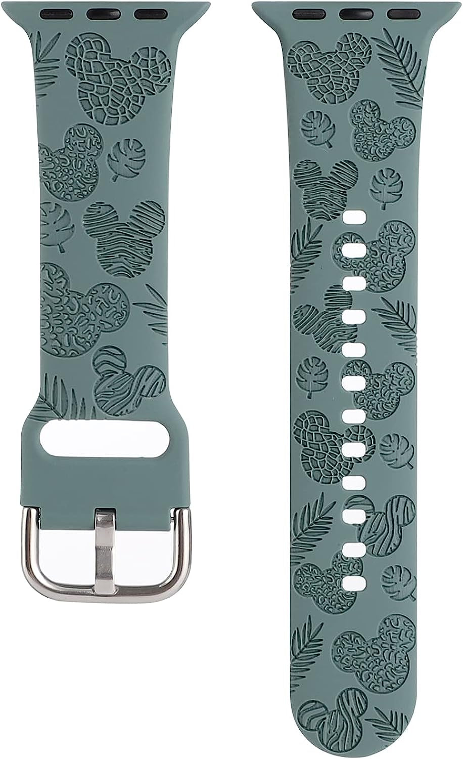 Cartoon Leopard Zebra Engraved Silicone Watchband Cute Soft Strap Sport Bracelet Band Compatible with Apple Watch Series 8 7 6 5 4 3 2 1/SE Ultra  Gadgetisan   