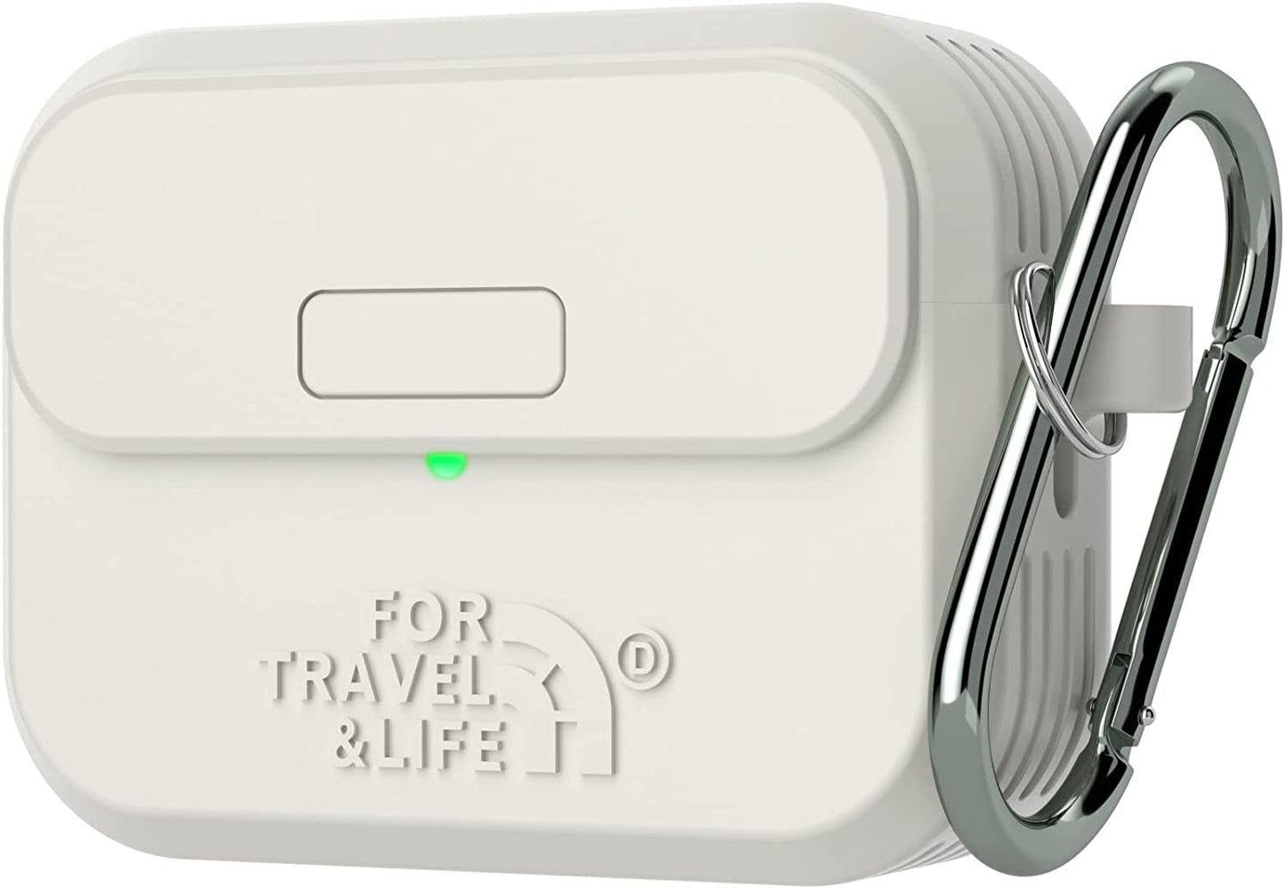 Airpods Pro 2Nd/1St Generation Case Cover,Secure Lock Full Protective Silicone Skin Accessories for Women Men with Apple Airpods Pro 2022/2019 Charging Case,Design by Doboli,Khaki  Doboli Rock White  