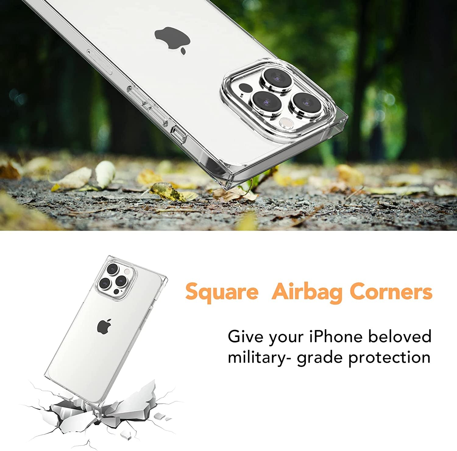 ANHONG Clear Square Case Compatible with Iphone 14 Pro Max 6.7 Inch 2022, HD Clear Cover Enhanced Corners TPU Cushion, Shock-Absorption Soft TPU Case  ANHONG   