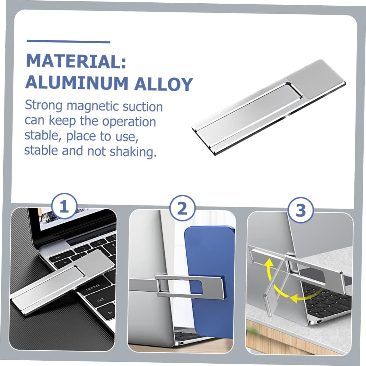 SOLUSTRE Mobile Phone Extension Bracket Adjustable Laptop Stand Foldable Laptop Stand Adjustable Computer Stand Laptop Phone Holder Magnetic Mobile Holder Laptop Extension Stand Phone Clip  SOLUSTRE   