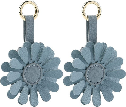 URIZZD Air Tag Keychain for Apple Airtags Holder, 2 Pack Flower Air Tag Cases, Leather Cover for Airtags Holder  URIZZD   