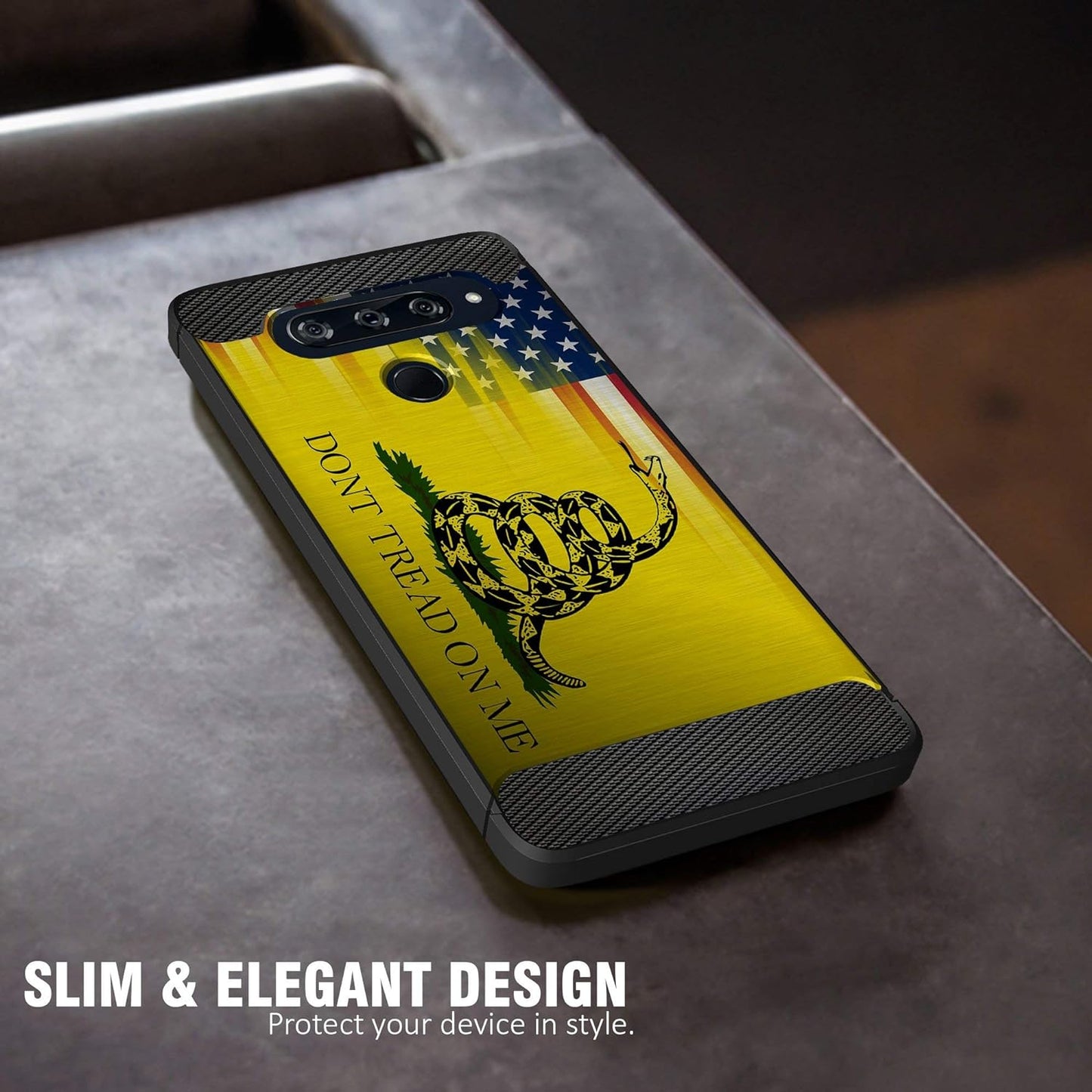 Casesondeck Case Compatible with LG G8 Thinq/Lg G8 - Soft Fitted Flexible TPU Cover Shock Protection (Dont Tread on Me)  CasesonDeck   