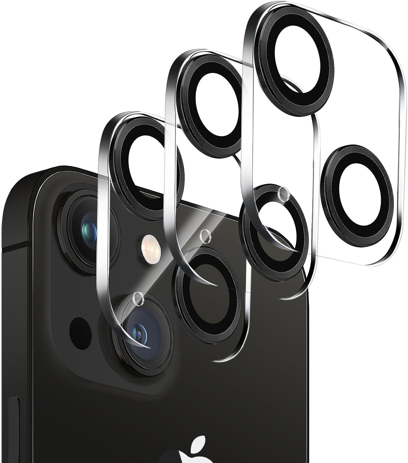 Dengduoduo 【3 Pack】 Tempered Glass Camera Lens Protector for Iphone 13 6.1" & Iphone 13 Mini 5.4", Ultra HD, 9H Hardness, Anti-Scratch, Case Friendly, Easy to Install [No Affect on Night Shots]  Dengduoduo   