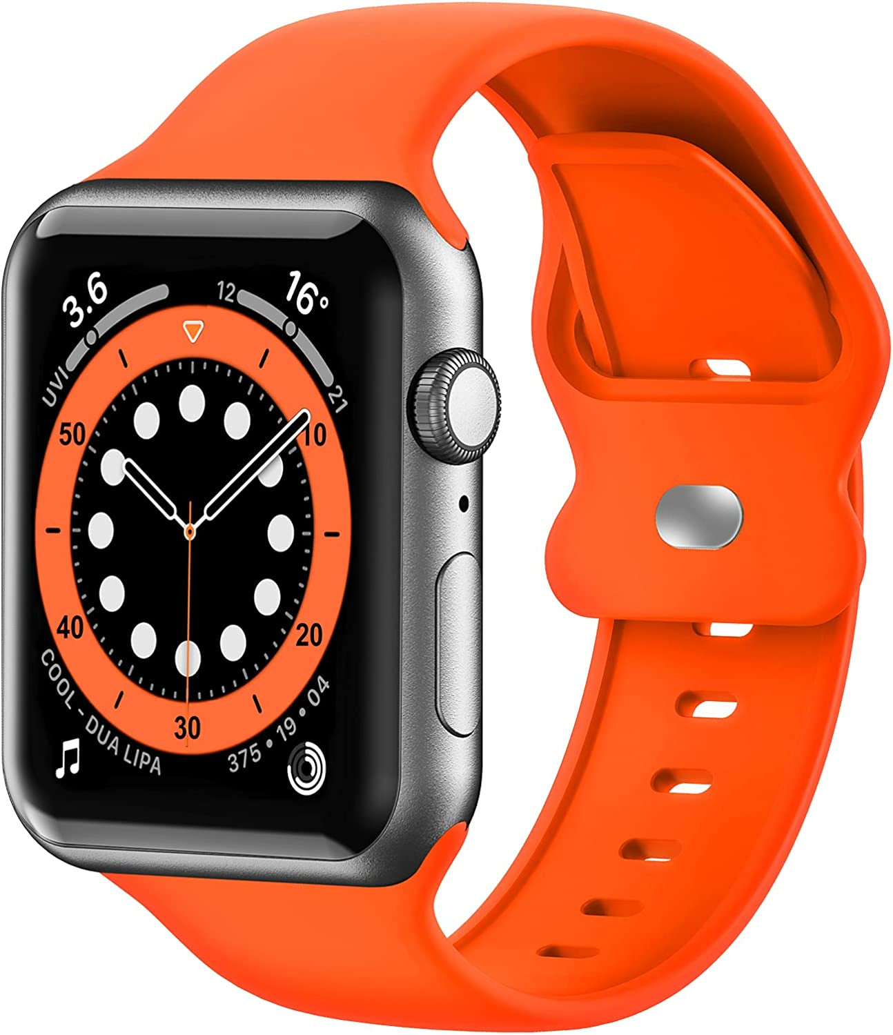 Upgrade Bands Compatible with Apple Watch Band 42Mm 44Mm 45Mm for Women Men-Soft Silicone Replacement Sport Watch Strap for Iwatch SE Series 7 6 5 4 3 2 1-Wristband  Gleiven Orange 42 mm/44 mm/45 mm 