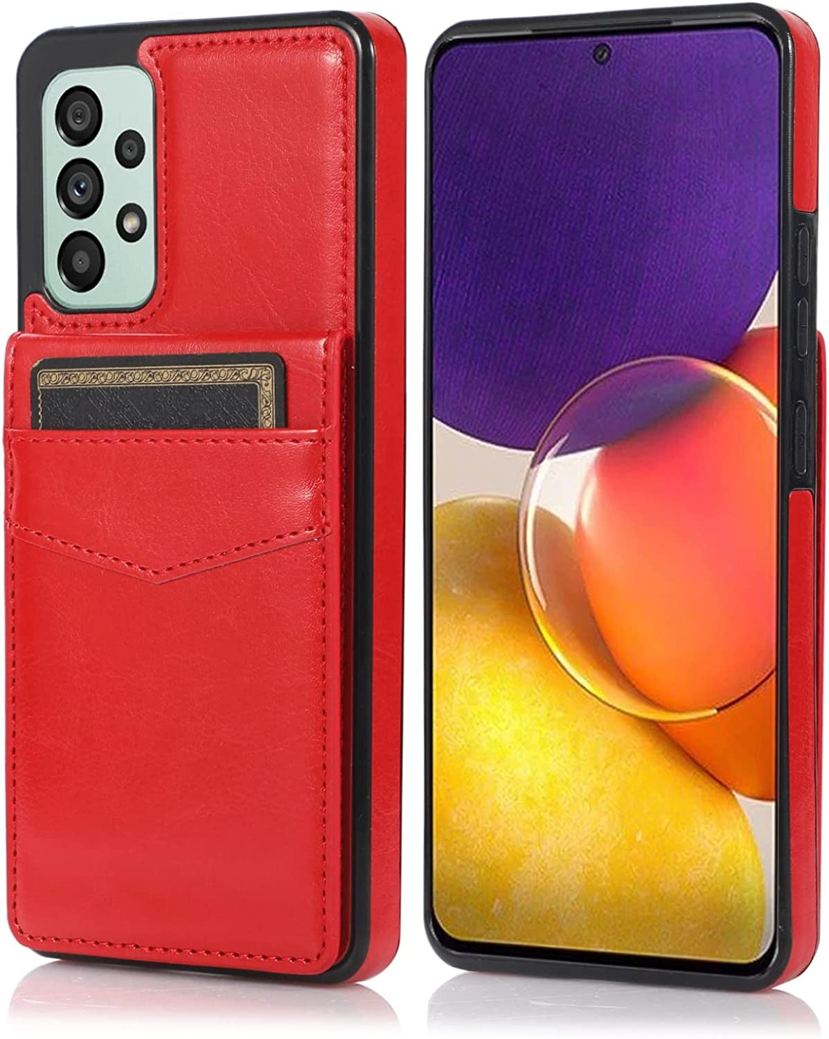ZZXX Samsung Galaxy A53 5G Case Wallet Dual Layer Lightweight Premium Leather with Card Slots Kickstand Flip Case Protective Case for Samsung Galaxy A53 Wallet Case(Mint Green-6.5 Inch)  ZZXX Red Samsung Galaxy A53 5G 