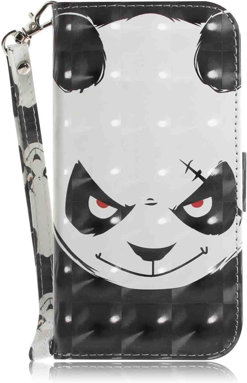 Mojiery Phone Cover Wallet Folio Case for LG V40 THINQ, Premium PU Leather Slim Fit Cover, 2 Card Slots, Fitting Cover, Cute Cat  MojieRy Angry Panda Lg K42 