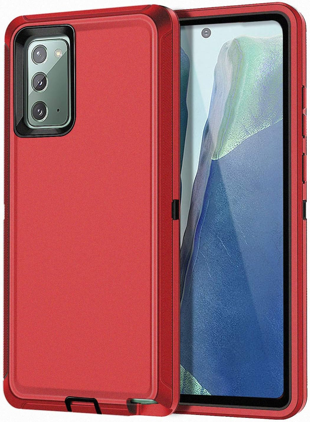 I-HONVA for Galaxy Note 20 Case Shockproof 3 in 1 Full Body Protection [Without Screen Protector] Rugged Heavy Duty Durable Cover Case for Samsung Galaxy Note 20 5G 6.7 Inch, Mint Green/Pink  I-HONVA Red/Black  