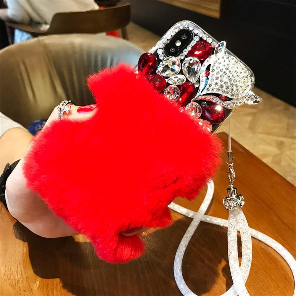 Case for LG G8,3D Handmade Luxury Sparkle Stunning Stones Crystal Rhinestone Bling Diamond Glitter Case for LG G8 Thinq/Lg G8(E Flower Pink)  RB-CASE D Half Fur Red Lg Q60 