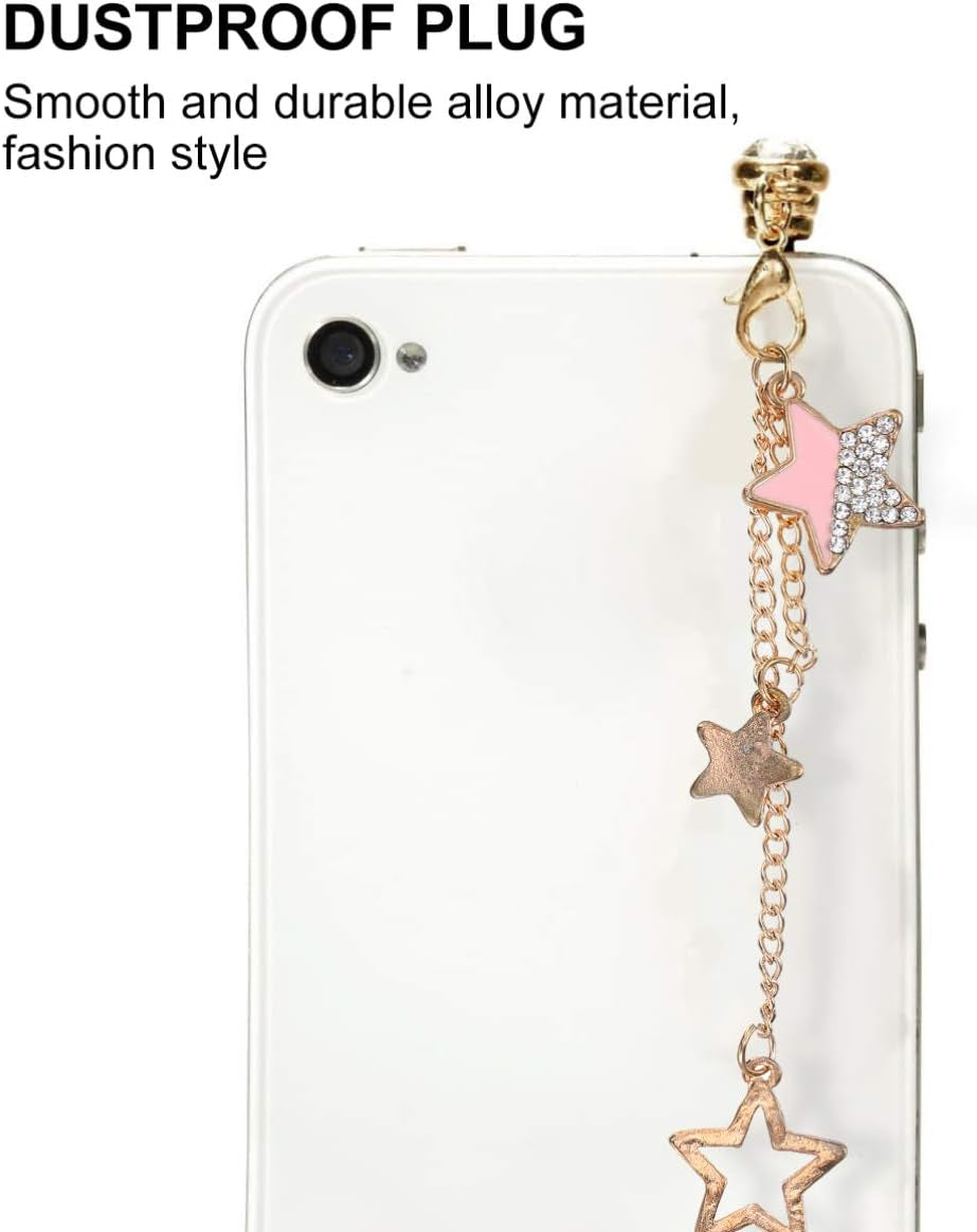 Hemobllo 3Pcs Cell Phone Dust Plug Cute Star Dust Plug Charm Earphone Anti-Dust Plug for Phone Headphone Smartphone Earphone 3.5Mm  Hemobllo   