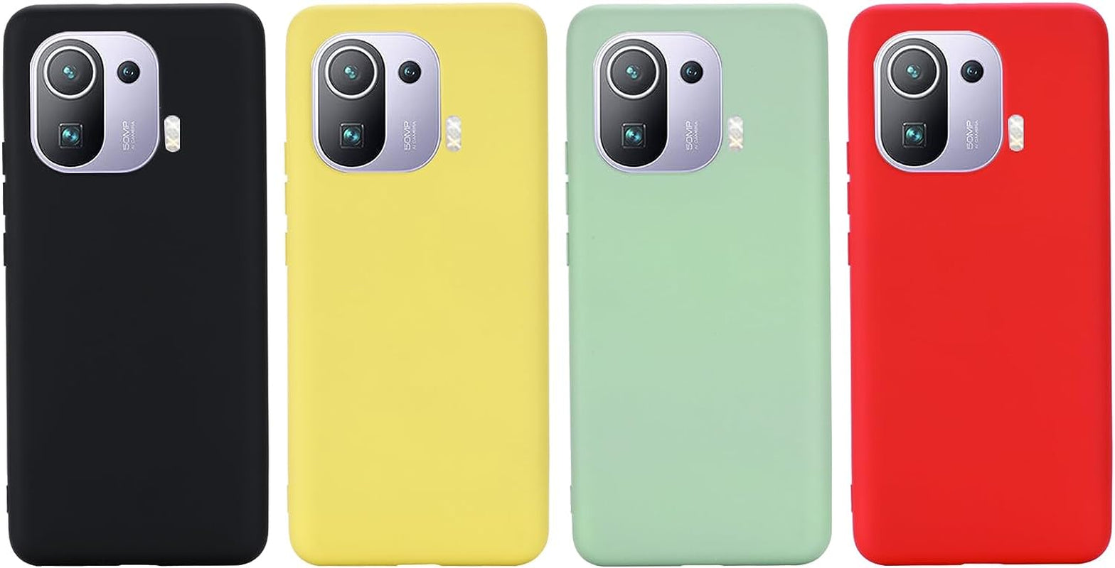 Case for Xiaomi Mi 11 Pro, Liquid Silicone Protective Phone Case for Xiaomi Mi 11 Pro with Silicone Lanyard, Slim Thin Soft Shockproof Cover for Xiaomi Mi 11 Pro Silicone Case Green  Generic   