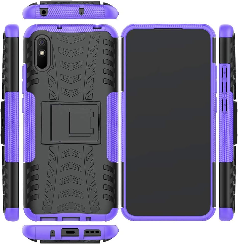 Jielangxin Keji Case for Xiaomi Redmi 9A Case Cover,Case for Xiaomi Redmi 9A M2006C3LG M2006C3LC Case Shockproof Mobile Phone Case Stand Black  Jielangxin Keji Purple  