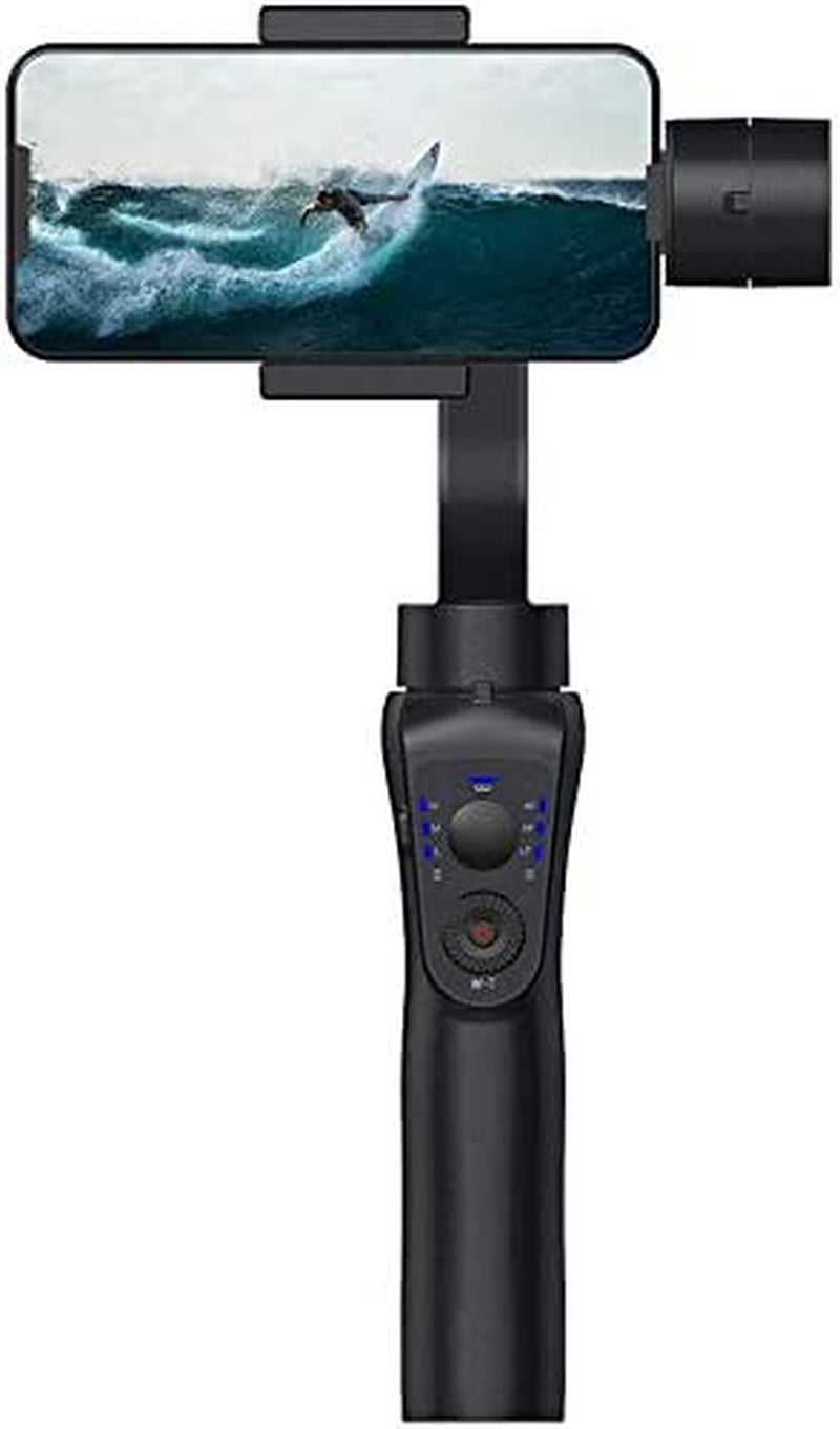 3-Axis Gimbal Stabilizer for Iphone 12 11 PRO MAX X XR XS Smartphone Vlog Youtuber Live Video Recording and Streaming with Sport Inception Mode Face Object Tracking Motion Time-Lapse (Black S)  Zenith   