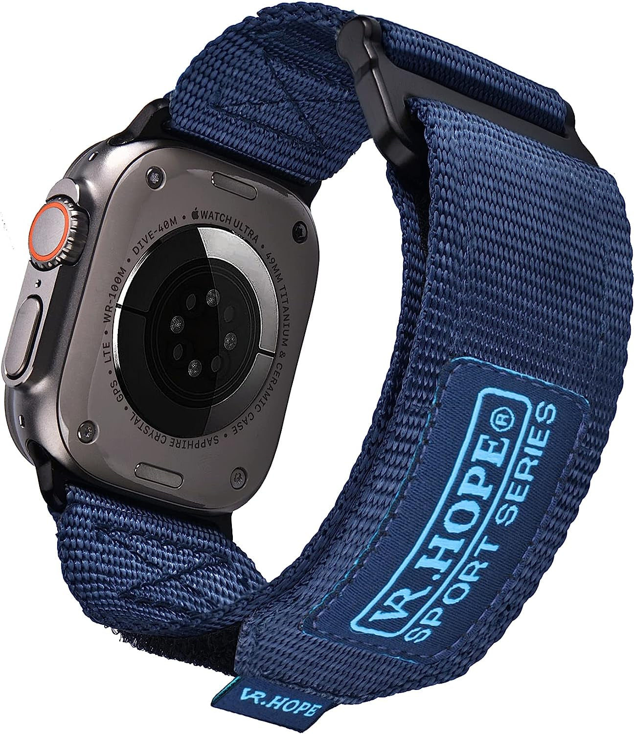 V.R.HOPE Watch Band Compatible with Apple Watch Ultra 49Mm 45Mm 44Mm 42Mm 41Mm 40Mm 38Mm for Men, Paracord Woven Braided Wristbands Sport Style for Iwatch Ultra Series 8 7 6 5 4 3 2 1 SE  V.R.HOPE Navy Blue-1 49/45/44/42mm 