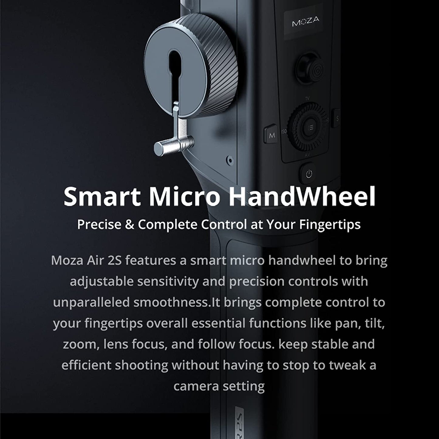 MOZA Air 2S 3-Axis Handheld Gimbal Camera Stabilizer 4.2Kg Payload Smart Micro Handwheel Gimbal for Mirrorless DSLR Cameras  MOZA-CN-824   