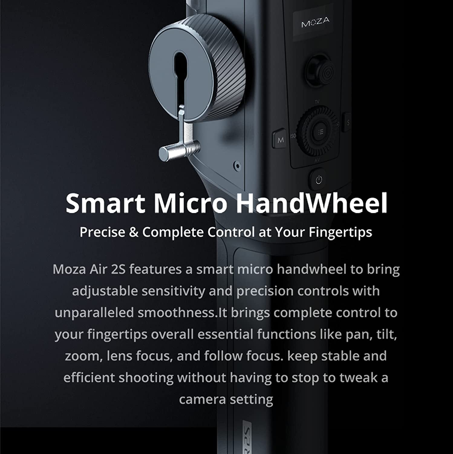 MOZA Air 2S 3-Axis Handheld Gimbal Camera Stabilizer 4.2Kg Payload Smart Micro Handwheel Gimbal for Mirrorless DSLR Cameras  MOZA-CN-824   
