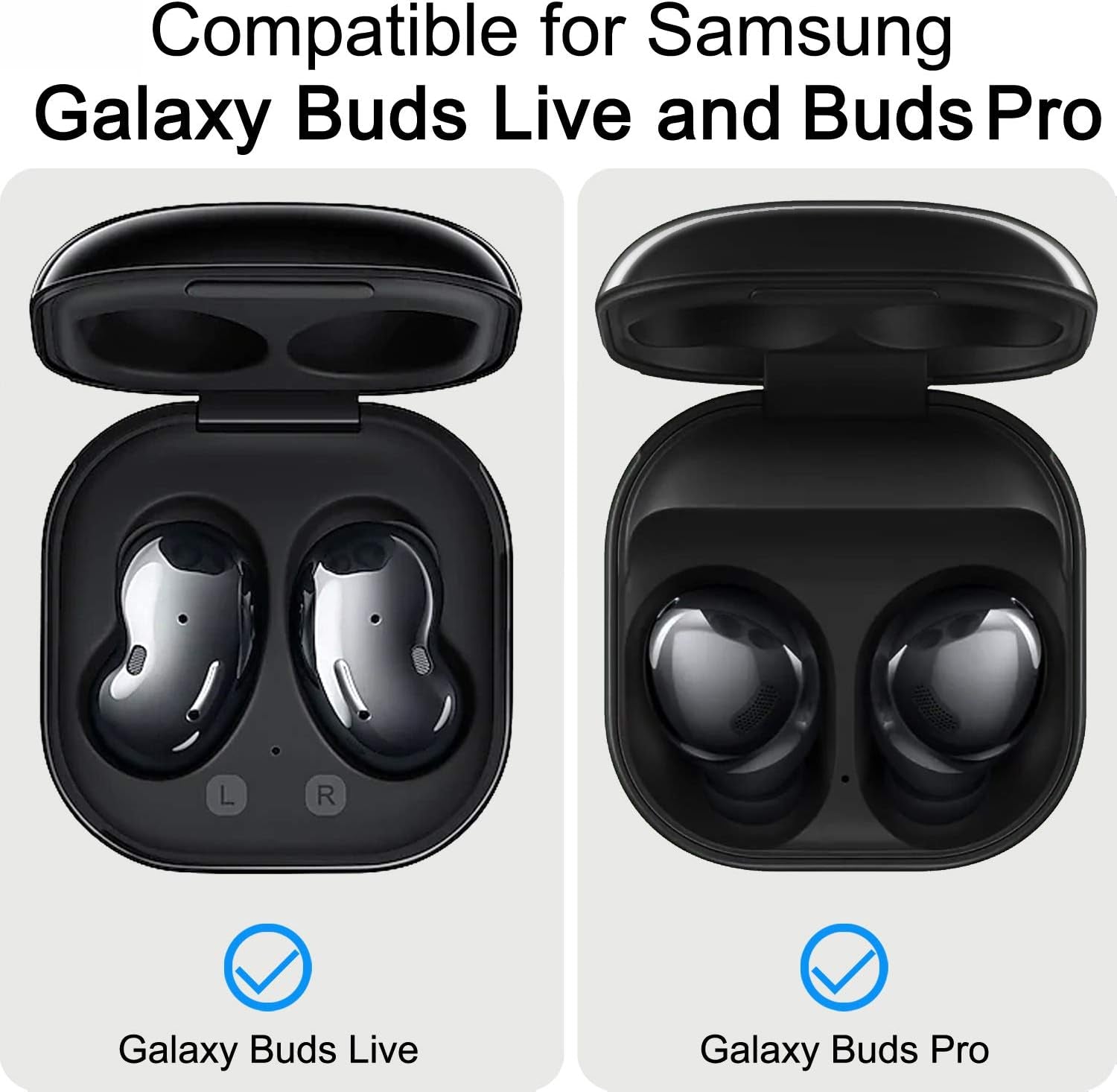 TPU Hard Case for Galaxy Buds 2 Pro Case 2022/Galaxy Buds 2 Case 2021/ Buds Pro Cover 2021/ Buds Live Case 2020, Wireless Charging Carbon Fiber Protective Earbuds Accessories with Keychain,Black  MIMIYA   